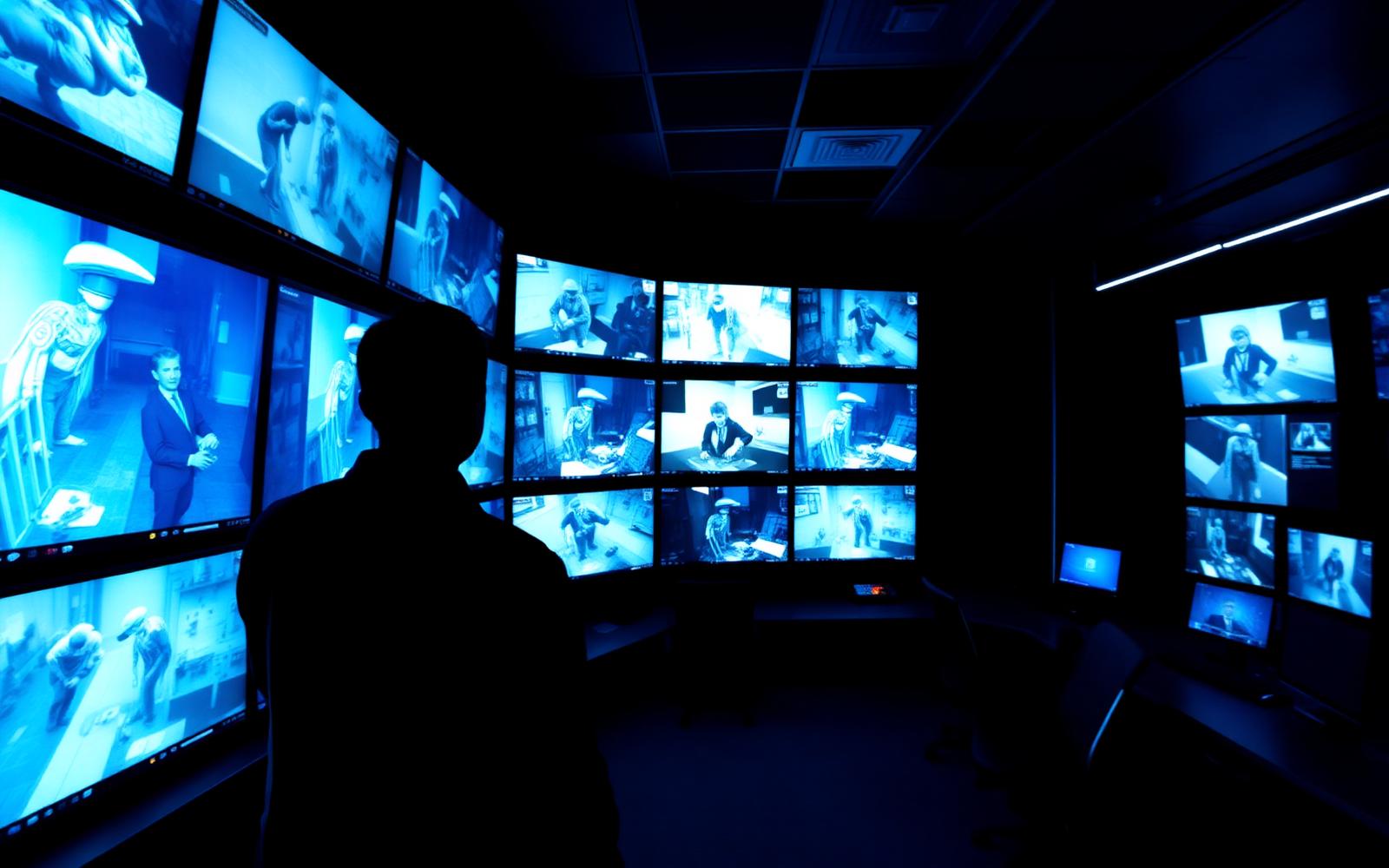 Central de monitoramento inteligente com imagens de câmeras de segurança